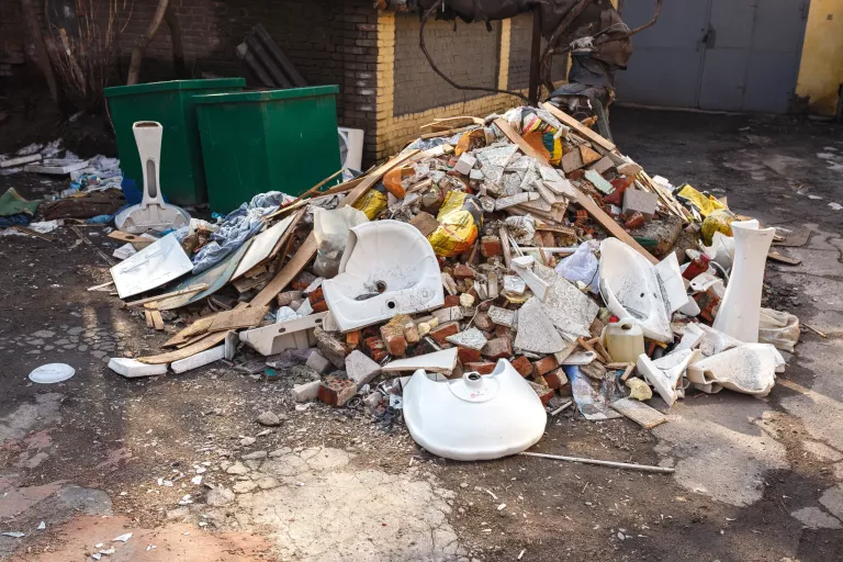 construction garbage after apartment repair